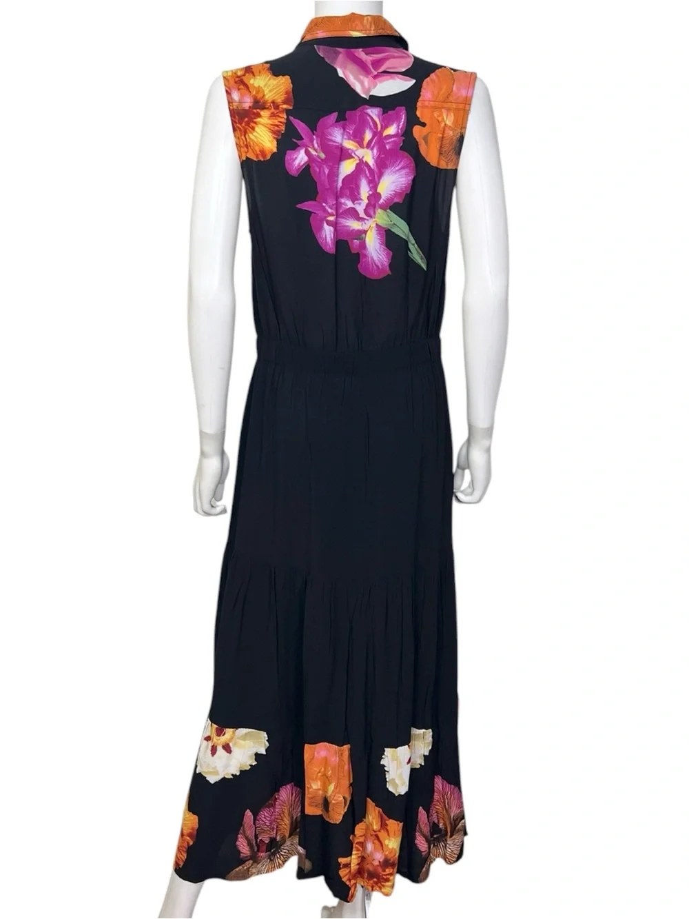 Desigual Suiza Maxi Shirt Dress in Black Motif - sz XL - Picture 6 of 8